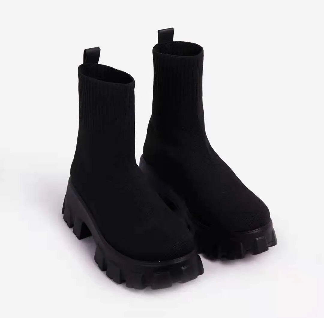 2023 Autumn Winter Couple Shoes Women Thick-Soled