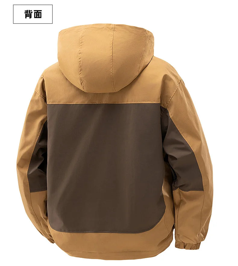 Men's Fleece-Lined Sports Jacket for Autumn & Winter, Waterproof Quick-Dry Fabric, Versatile Outerwear for Cycling & Sports