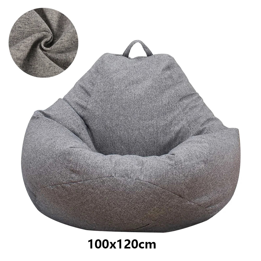 Lazy Sofas Cover Large Bean Bag Cover Without Filler Adults Couch Living Room Bedroom Home Tatami Lounger Comfortable Seat Cover