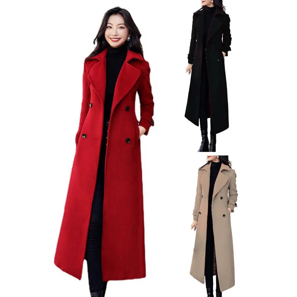 Thermal Winter Overcoat Women Business Mid-calf Length Jacket