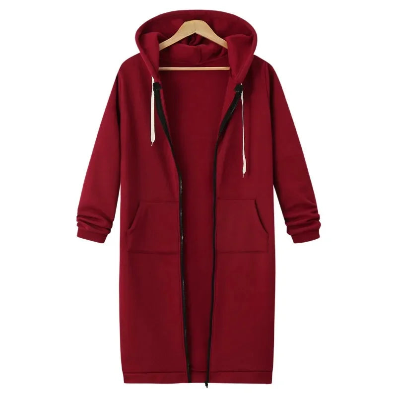 Women's Long Sleeve Hoodie Jacket Autumn Winter Outerwear Loose Fit Comfortable Warm Pullover Coat from Mainland China