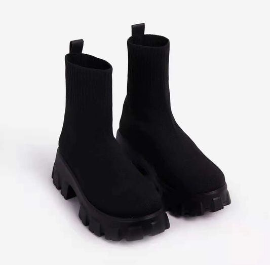 2023 Autumn Winter Couple Shoes Women Thick-Soled