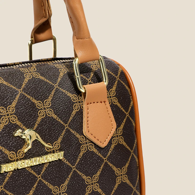 Boston women's handbag, women's single shoulder messenger bag, simple and versatile, large capacity, middle-aged mother's