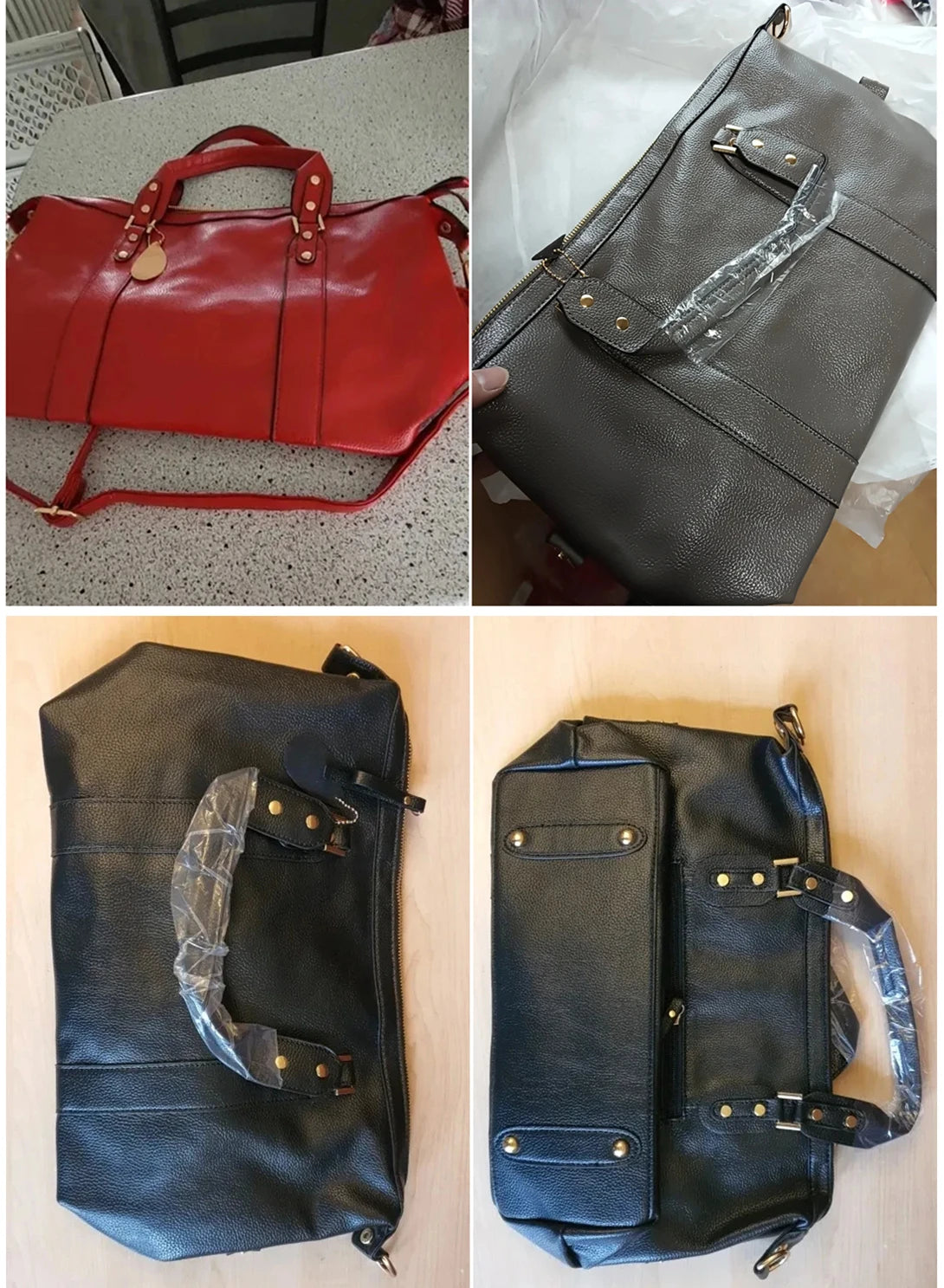 Boston Handbags for Women Faux Leather Hand Bag Ladies 2025 New Luxury Designer Bags Red Blue Black Gray Bolso Mujer Sac Femme