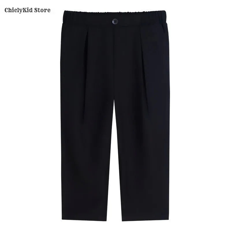 Boys Solid Double Breasted Blazer Jack Vest Pants Children Suit Waistcoat Wedding Clothes Sets Toddler Formal Dress Kids Tuxedos