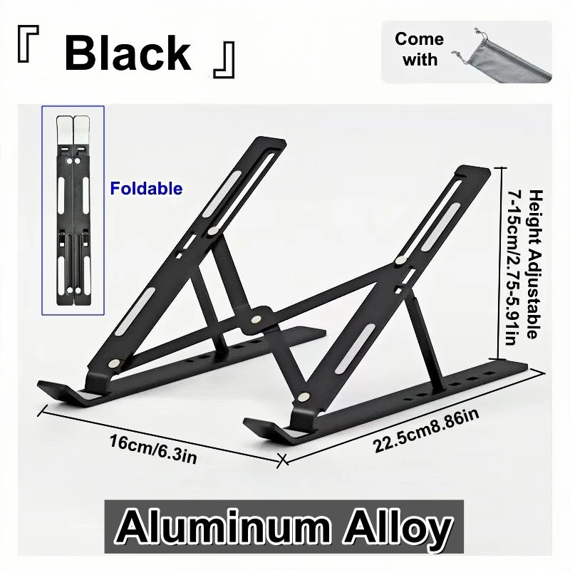 7 Levels Adjustable Laptop Stand  Foldable Portable Notebook Bracket Support Base ABS Holder for Macbook  Lenovo Laptop Air Pro