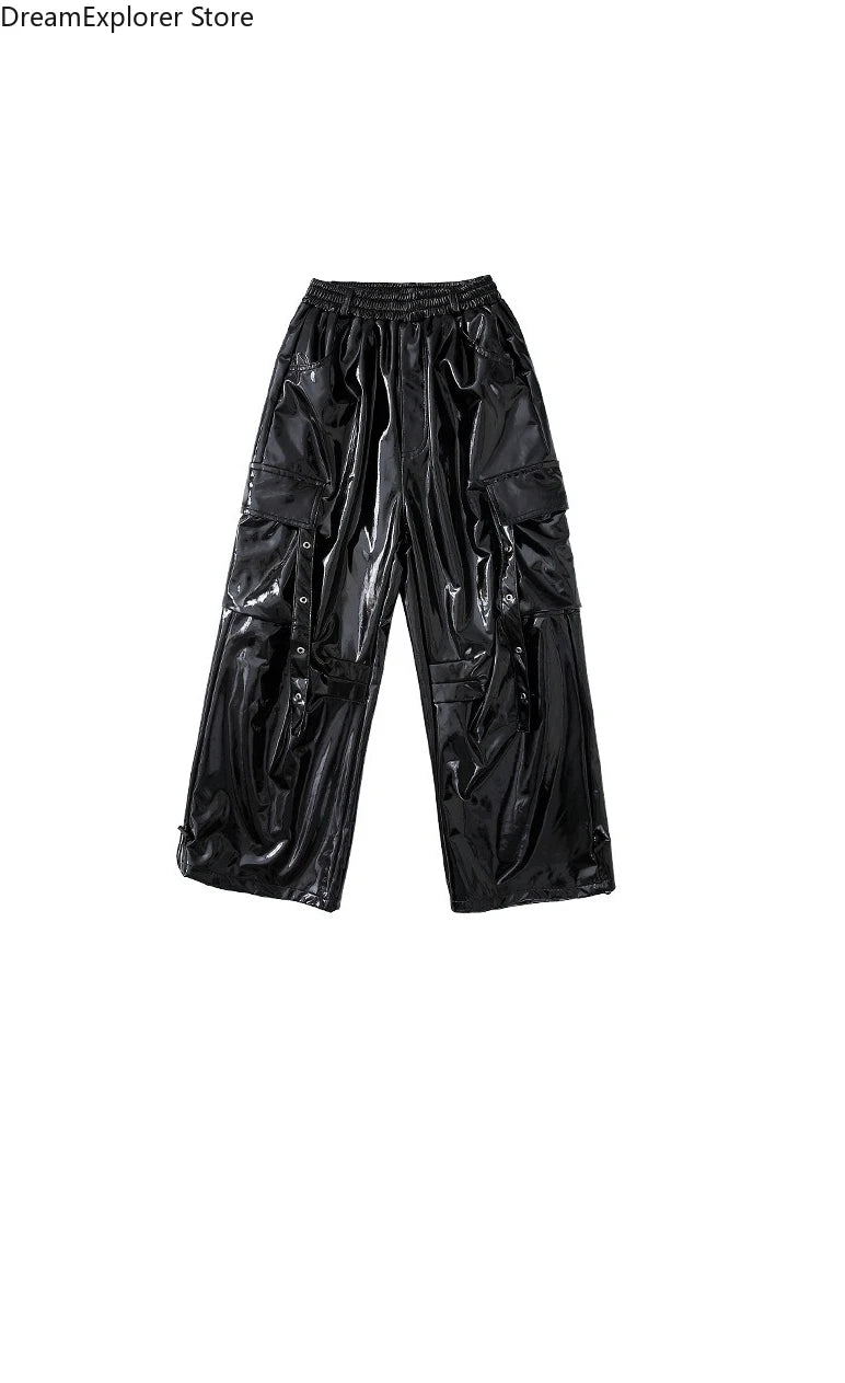 Boys Hip Hop Cool Shiny Sweatshirt Street Dance Cargo Pants Girls K-pop Clothes Sets Kids Streetwear Children Teenage Costumes