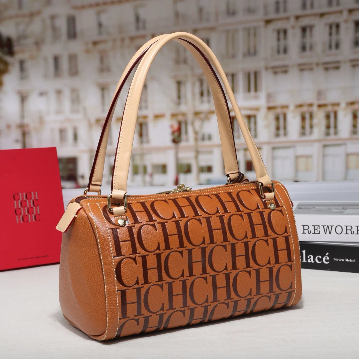 2025 Carolina Herrera Style Women's Bag High-end Shoulder Bag Boston Pillow Bag Classic Letter Handbag