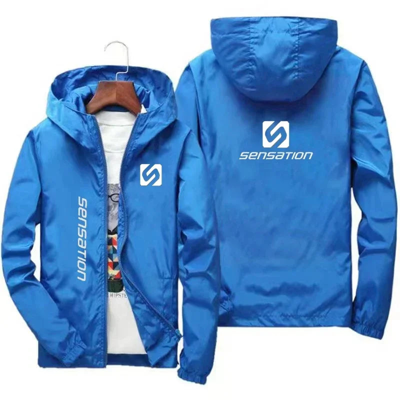 New high quality men's jacket Windbreaker Spring autumn hooded mountaineering bike large size waterproof coat raincoat
