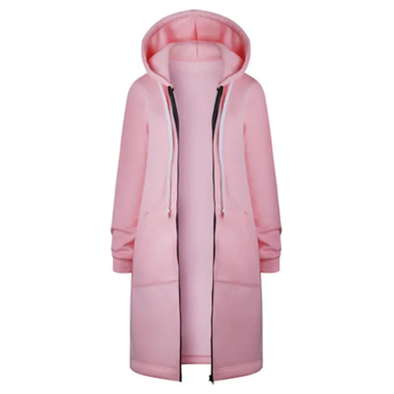 Women's Long Sleeve Hoodie Jacket Autumn Winter Outerwear Loose Fit Comfortable Warm Pullover Coat from Mainland China