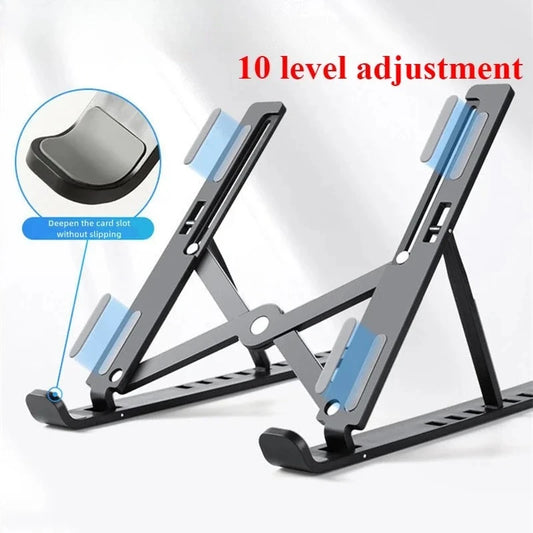 10 Levels Foldable Laptop Stand Adjustable Portable Notebook Bracket Support Base ABS Holder for Lenovo Iphone Macbook Air Pro