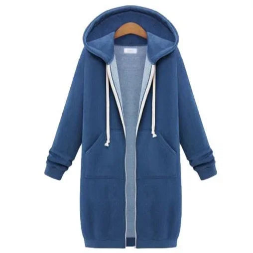 Women's Long Sleeve Hoodie Jacket Autumn Winter Outerwear Loose Fit Comfortable Warm Pullover Coat from Mainland China