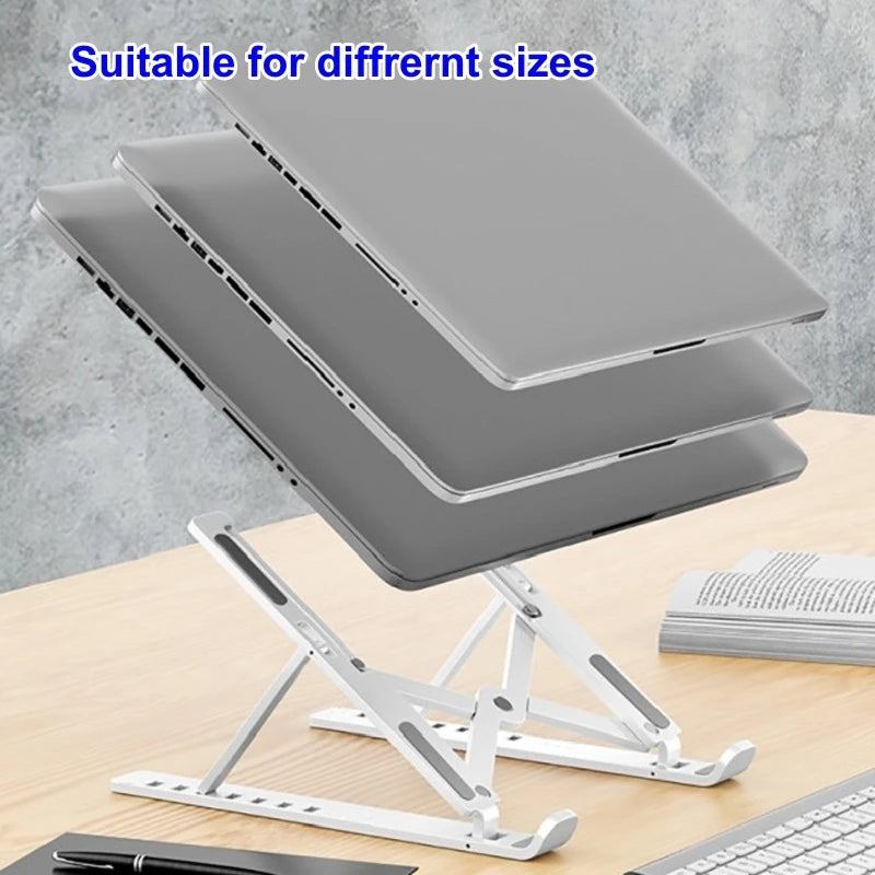 7 Levels Adjustable Laptop Stand  Foldable Portable Notebook Bracket Support Base ABS Holder for Macbook  Lenovo Laptop Air Pro
