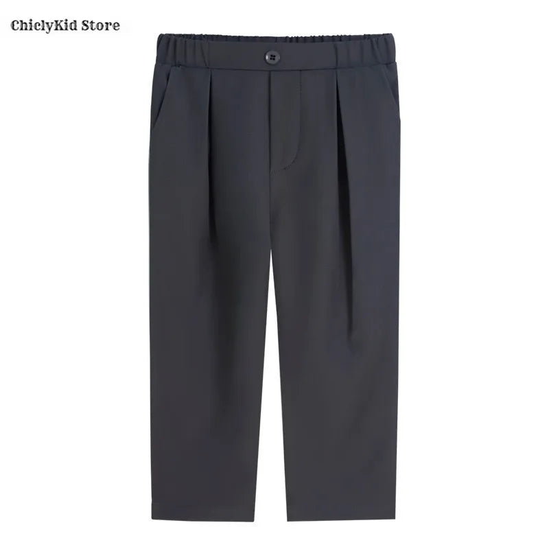 Boys Solid Double Breasted Blazer Jack Vest Pants Children Suit Waistcoat Wedding Clothes Sets Toddler Formal Dress Kids Tuxedos