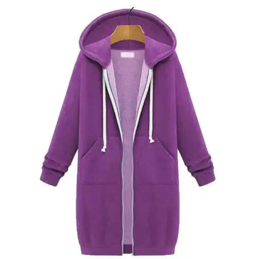 Women's Long Sleeve Hoodie Jacket Autumn Winter Outerwear Loose Fit Comfortable Warm Pullover Coat from Mainland China