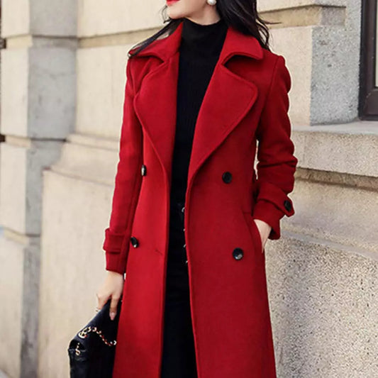 Thermal Winter Overcoat Women Business Mid-calf Length Jacket
