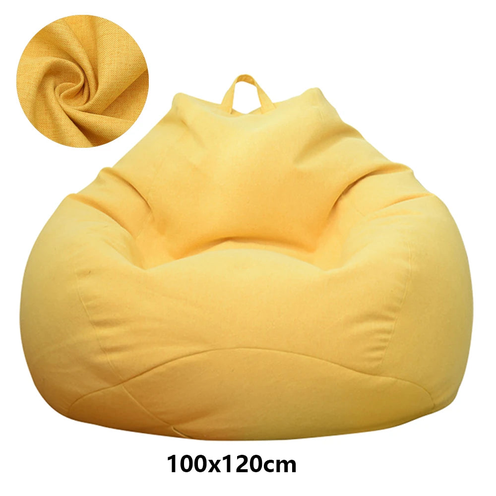 Lazy Sofas Cover Large Bean Bag Cover Without Filler Adults Couch Living Room Bedroom Home Tatami Lounger Comfortable Seat Cover