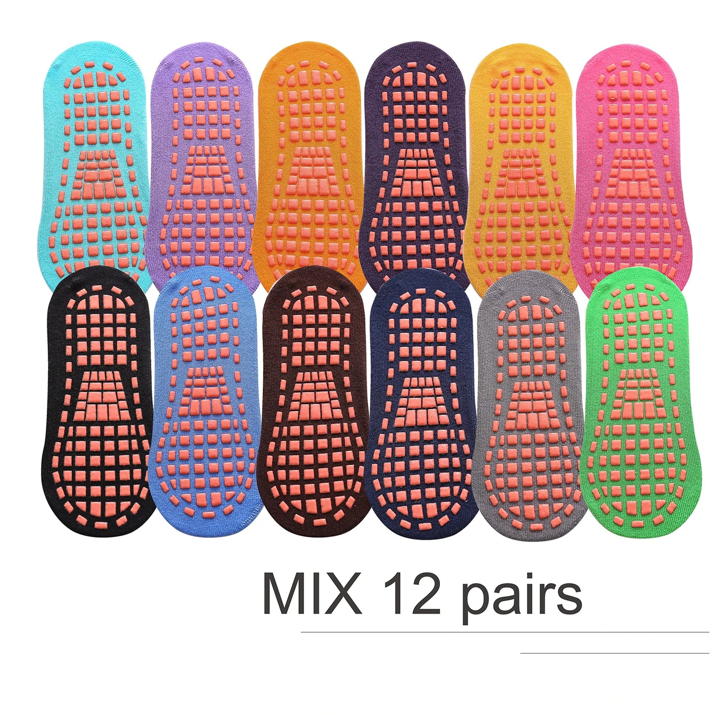 6/12 Pairs Kids Adults Anti-Slip Socks Parent-Child Trampoline Cotton Socks Elasticity Sports Boys Girls Outside Children Socks