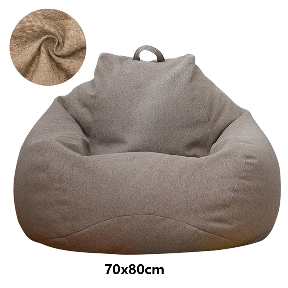Lazy Sofas Cover Large Bean Bag Cover Without Filler Adults Couch Living Room Bedroom Home Tatami Lounger Comfortable Seat Cover