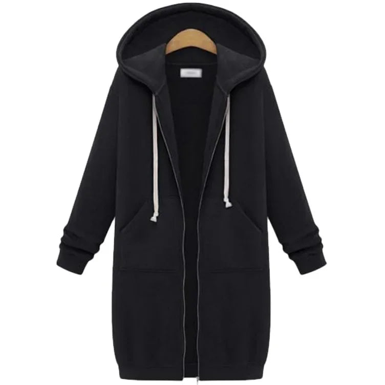 Women's Long Sleeve Hoodie Jacket Autumn Winter Outerwear Loose Fit Comfortable Warm Pullover Coat from Mainland China