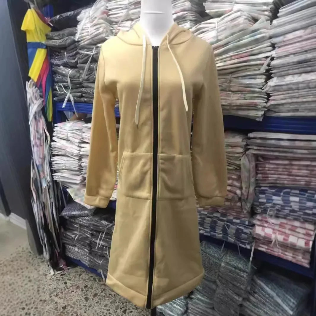 Women's Long Sleeve Hoodie Jacket Autumn Winter Outerwear Loose Fit Comfortable Warm Pullover Coat from Mainland China