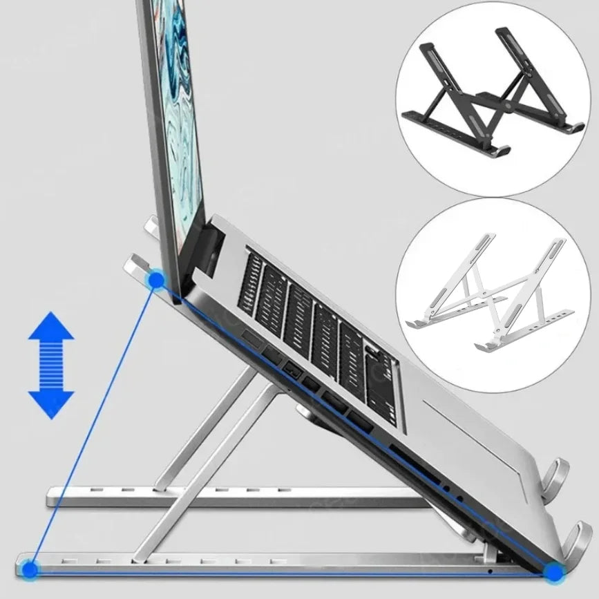 7 Levels Adjustable Laptop Stand  Foldable Portable Notebook Bracket Support Base ABS Holder for Macbook  Lenovo Laptop Air Pro