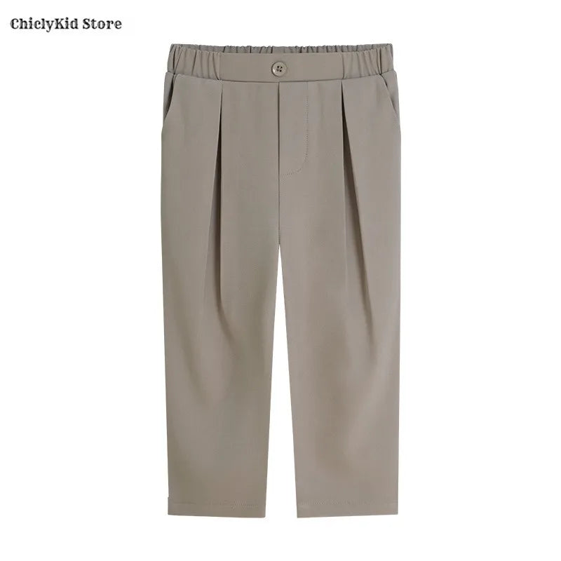 Boys Solid Double Breasted Blazer Jack Vest Pants Children Suit Waistcoat Wedding Clothes Sets Toddler Formal Dress Kids Tuxedos