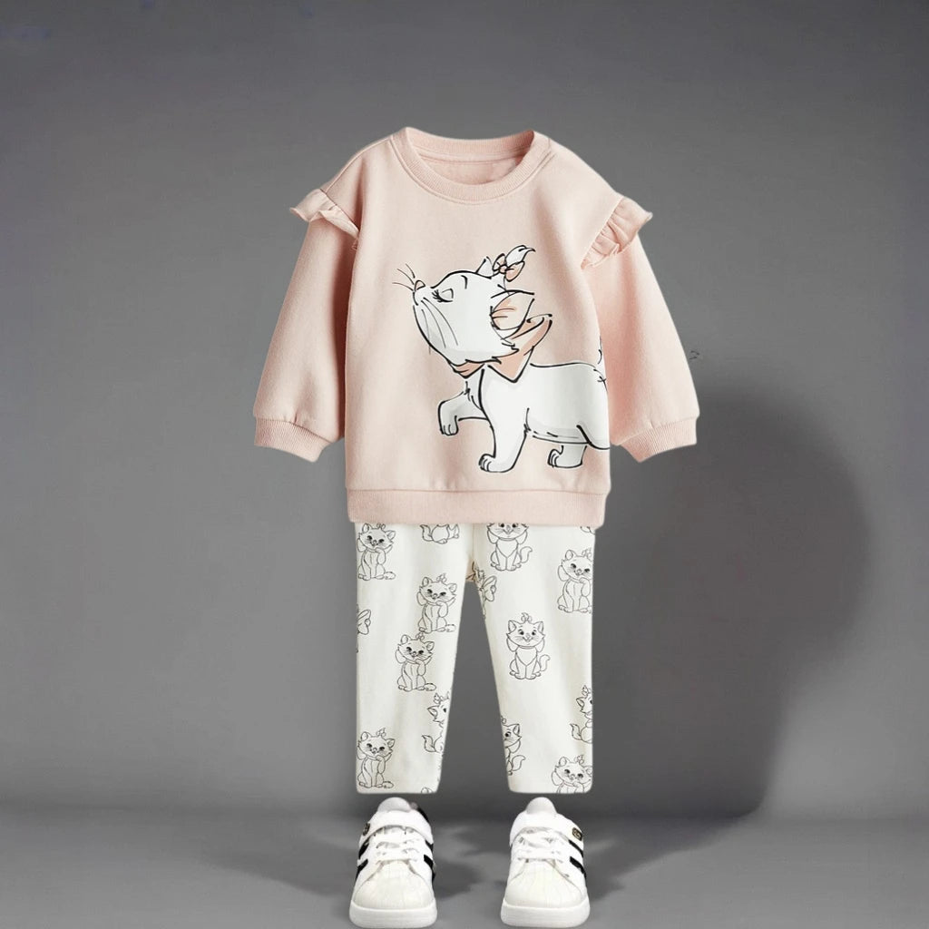 Autumn New Children Clothes Long Sleeve Suit Printed Cartoon Minnie Baby Girls Casual Tracksuits Kids Hoodie + Leggings 2pc/set