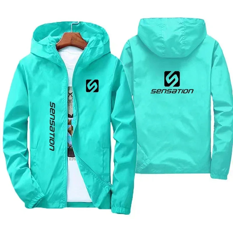 New high quality men's jacket Windbreaker Spring autumn hooded mountaineering bike large size waterproof coat raincoat