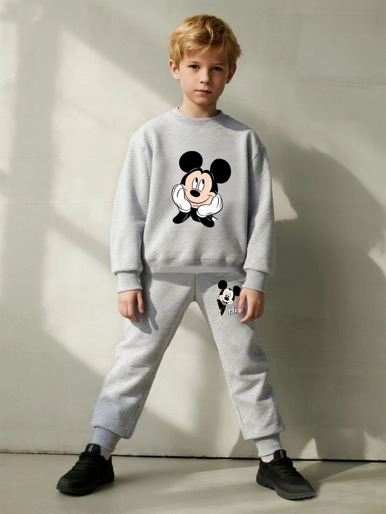2025 Autumn New Casual Sweatshirt Sets for Boys 0-8years Kids O Neck Hoodies and Sweatpantt 2pcs Suit Disney Child Tracksuit
