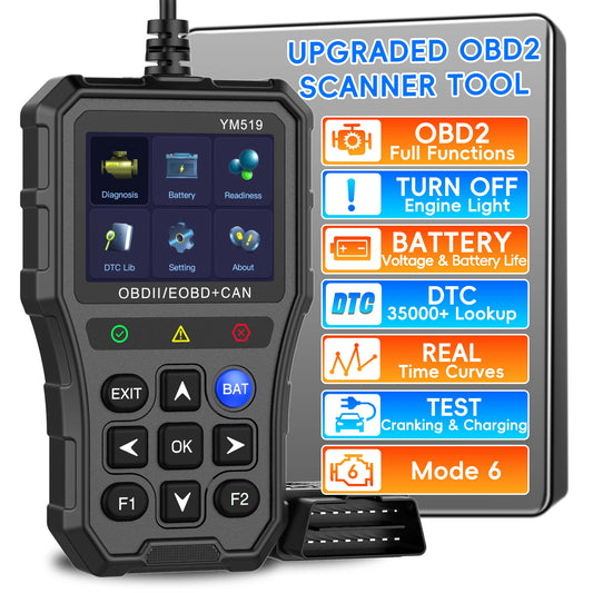 OBD2 Scanner Live Data Professional Mechanic OBDII Diagnostic Code Reader Tool For Check Engine Light Battery Voltage Testing
