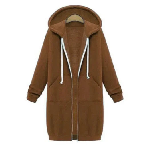 Women's Long Sleeve Hoodie Jacket Autumn Winter Outerwear Loose Fit Comfortable Warm Pullover Coat from Mainland China