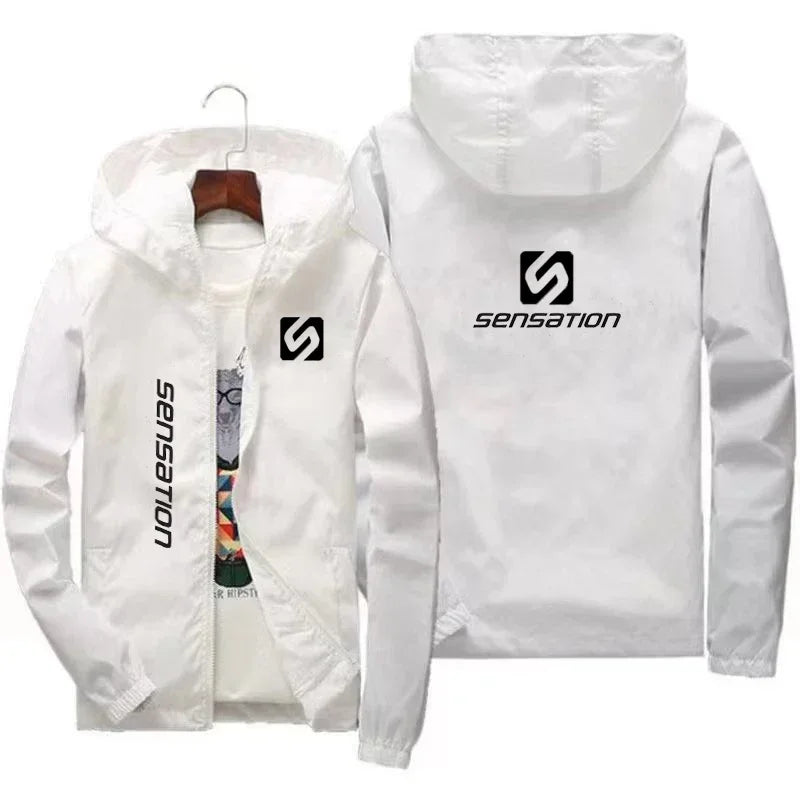 New high quality men's jacket Windbreaker Spring autumn hooded mountaineering bike large size waterproof coat raincoat