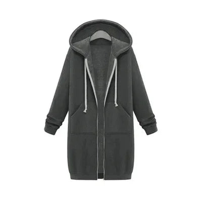 Women's Long Sleeve Hoodie Jacket Autumn Winter Outerwear Loose Fit Comfortable Warm Pullover Coat from Mainland China